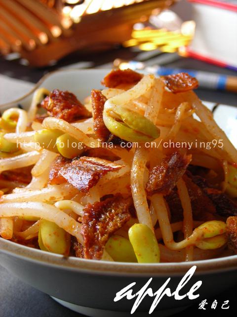 黄豆芽炒咸鱼的做法