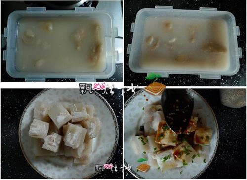 辣子醋拌蹄花冻的做法