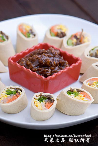 干豆腐蔬菜卷的做法