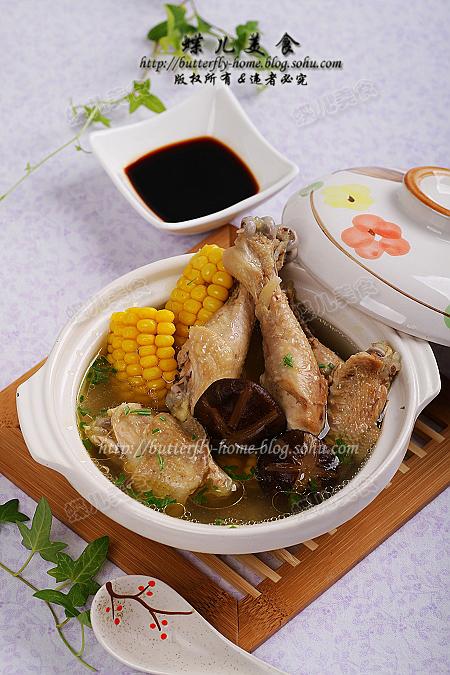 甜玉米香菇煲鸡汤的做法