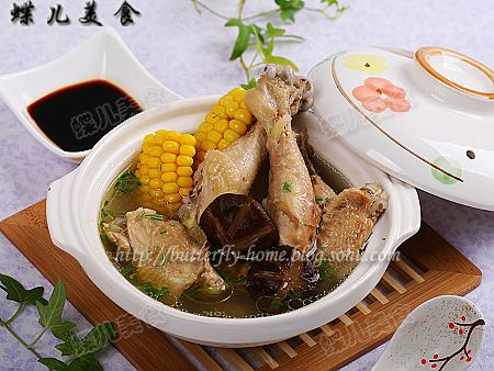 甜玉米香菇煲鸡汤的做法