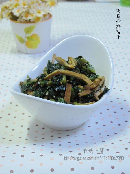 莴苣叶拌香干的做法