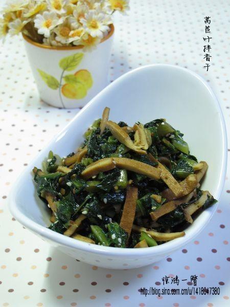 莴苣叶拌香干的做法