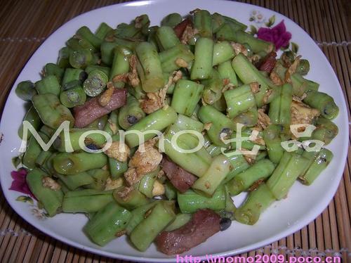 叉烧豆角炒蛋的做法