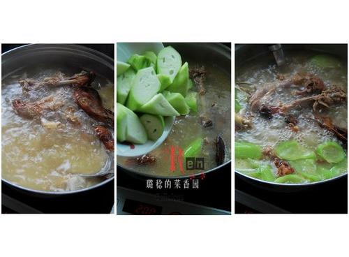 丝瓜鸭架汤的做法