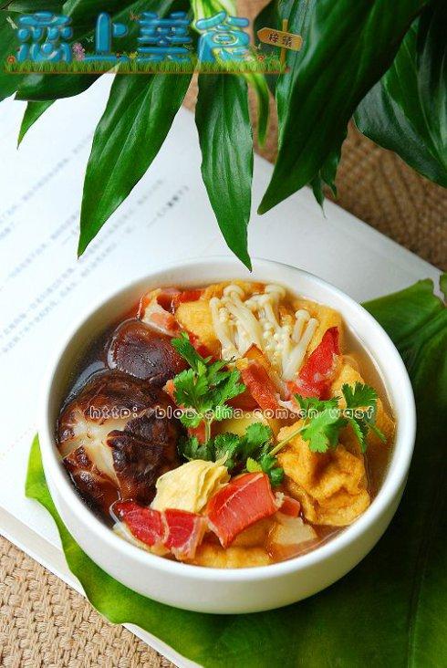 腊肉油豆腐暖锅的做法