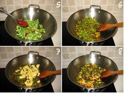 酱爆鸡蛋扁豆的做法