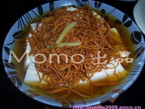 虫草花蒸豆腐的做法