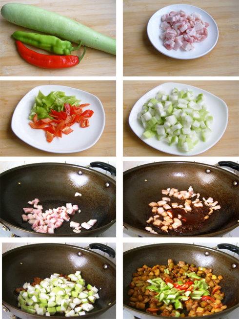 瓠瓜炒肉的做法