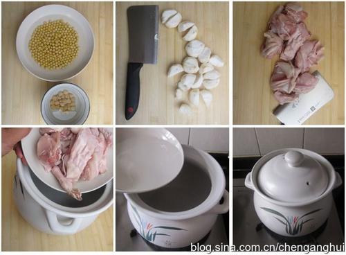 黄豆马蹄兔肉汤的做法