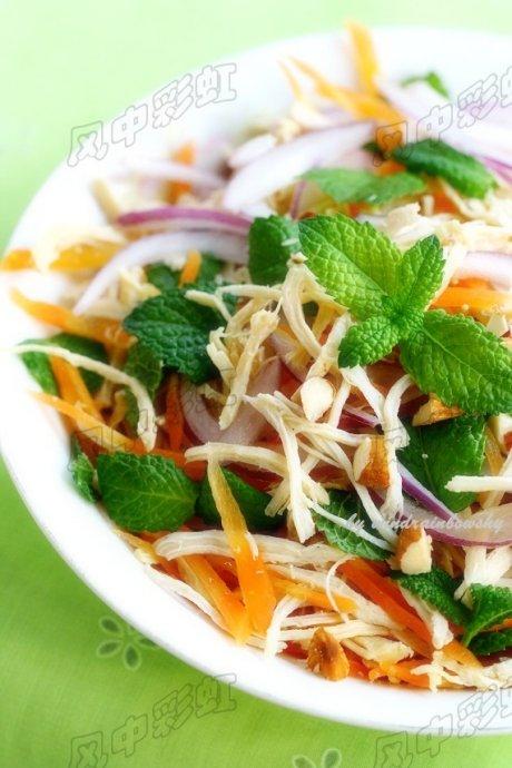 薄荷鸡丝的做法