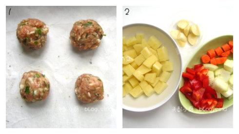 迷你肉丸土豆盖浇饭的做法