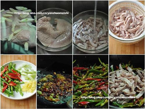 双椒爆猪肚的做法