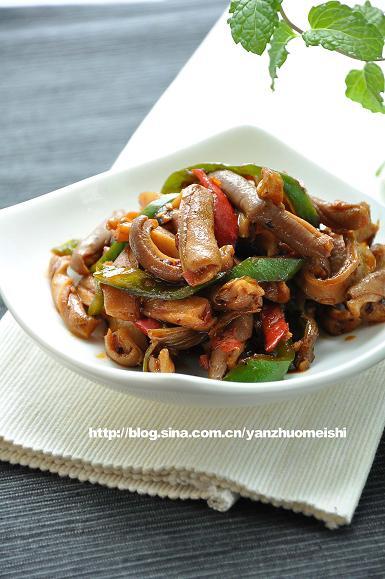 双椒爆猪肚的做法