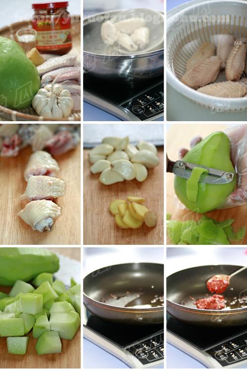佛手瓜烧鸡翅的做法