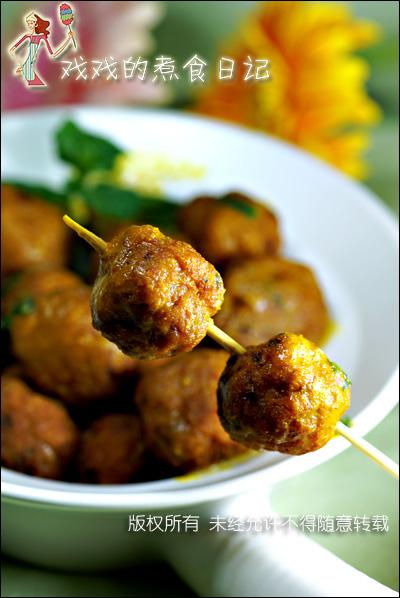 薄荷咖哩鱼蛋的做法