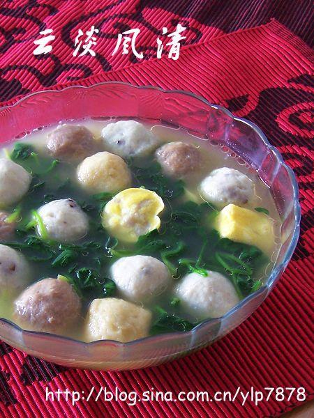菠菜丸子汤的做法