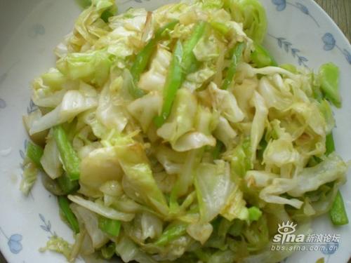 素炒圆白菜的做法