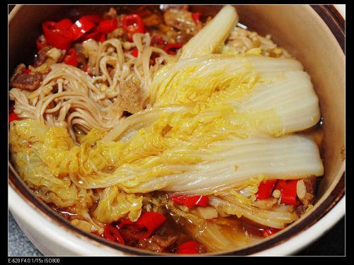 干锅金针菇娃娃菜的做法