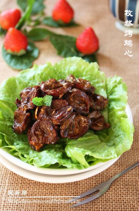 孜然烤鸡心的做法