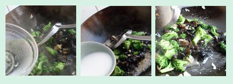 蒜蓉西兰花炒黑木耳的做法