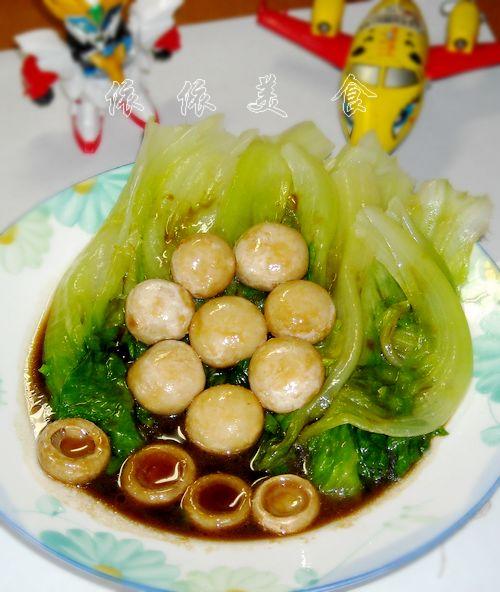蚝油蘑菇扒生菜的做法