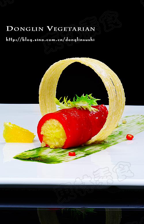 柳橙风味的红甜椒土豆卷的做法