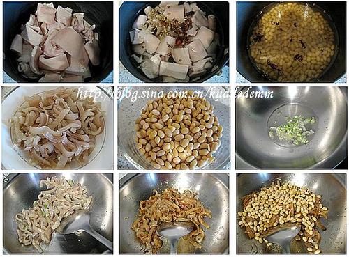 肉皮炒黄豆的做法