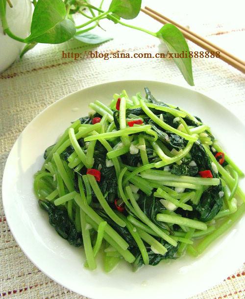 蒜炒红薯叶的做法