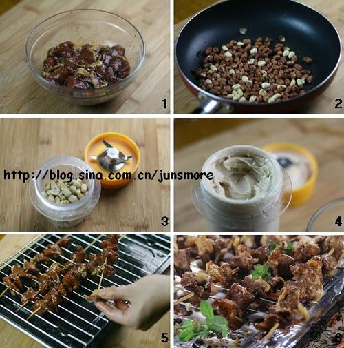 花生酱烤肉串的做法