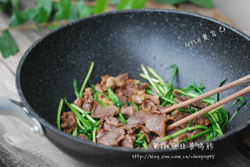 黑椒煎韭菜鸡胗的做法