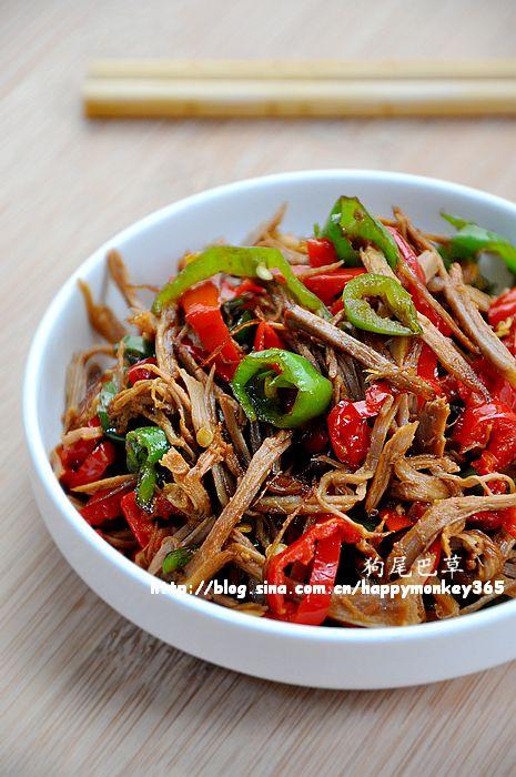 双椒鸭丝的做法