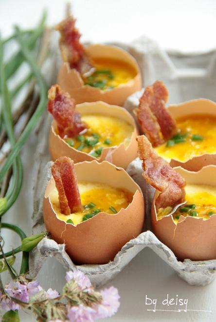 法式培根炖蛋浇黄油浓汁的做法