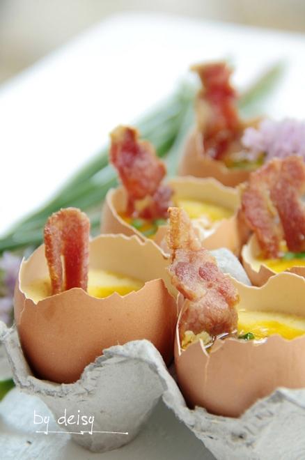 法式培根炖蛋浇黄油浓汁的做法