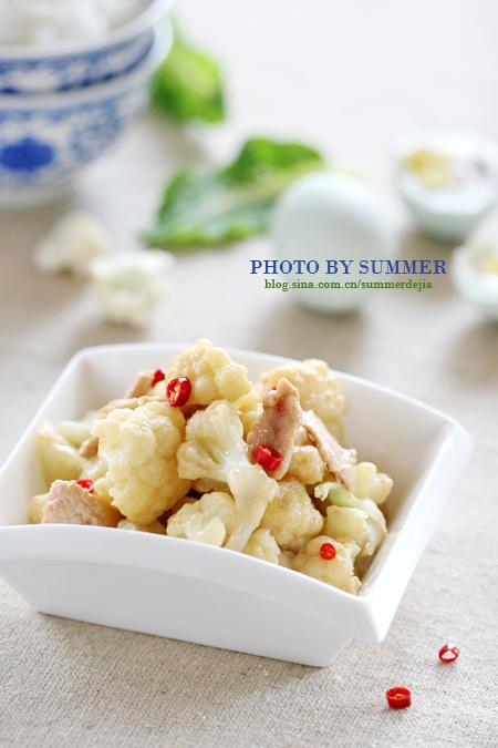 肉片炒菜花的做法