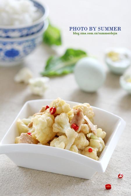 肉片炒菜花的做法