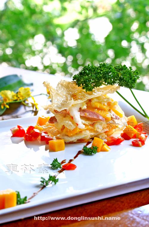 香芒素虾酥皮沙拉的做法