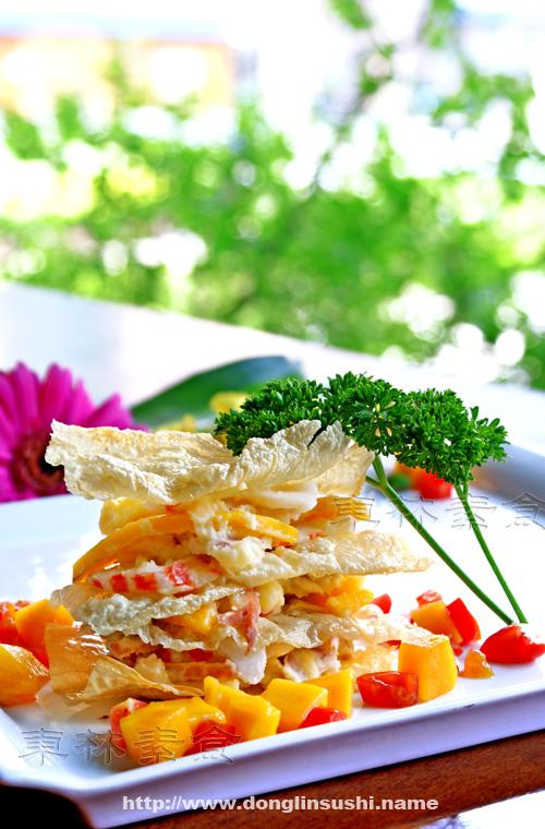 香芒素虾酥皮沙拉的做法