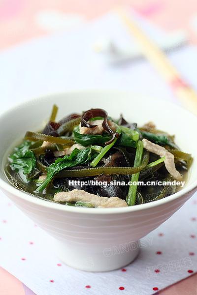 海带苔菜肉丝汤的做法