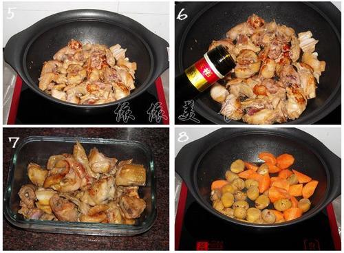 飘香栗子鸡煲的做法