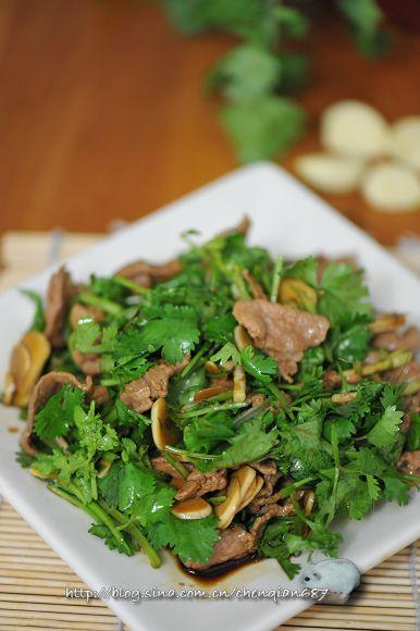 香菜拌牛肉的做法