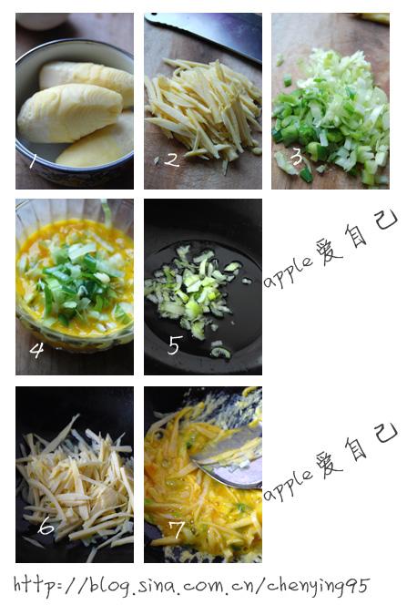 葱香冬笋丝炒蛋的做法