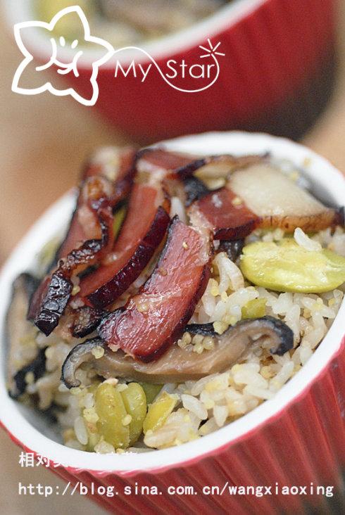 电饭锅腊肉杂粮饭的做法