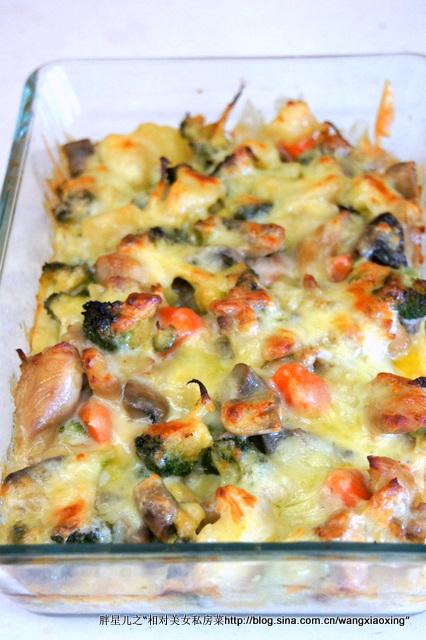 鸡肉蔬菜奶酪焗饭的做法