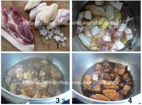 红烧肉鸡翅的做法