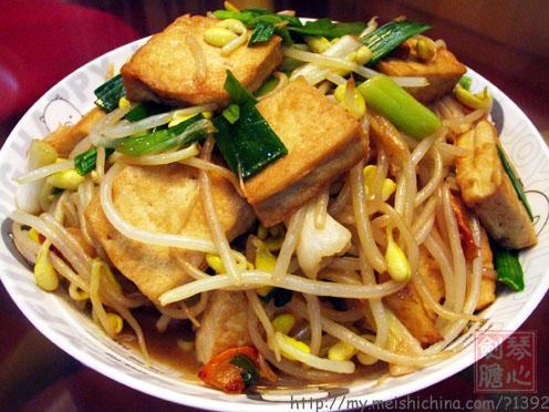 豆芽炒豆腐的做法
