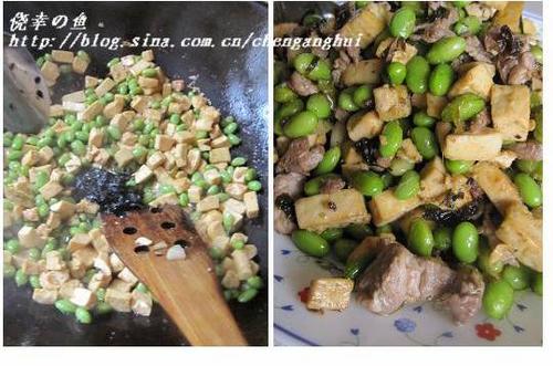 榄菜毛豆炒豆干的做法