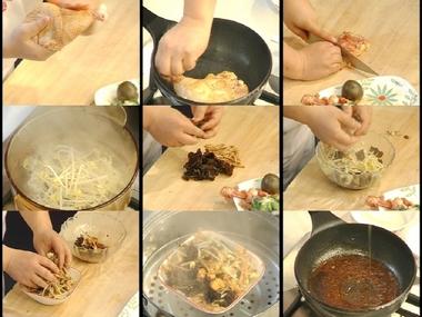 金针八宝鸡和私家酱焖鱼的做法