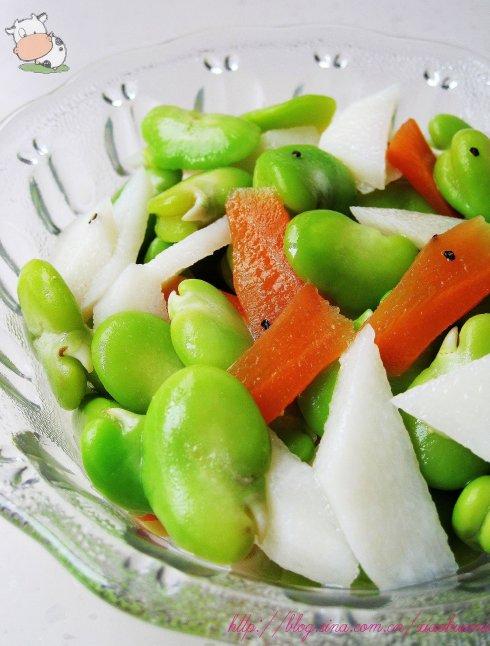 蚕豆山药拌的做法