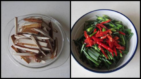 韭菜花炒干丝的做法